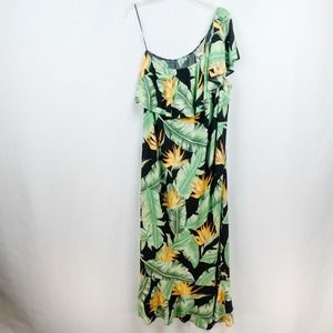 Show Me Your Mumu Rita Midi Shift Dress Sz XL Birds of Paradise Tropical Floral